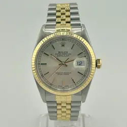 ROLEX DATEJUST TWO TONE  1987 36MM JUBILEE 18/SS WHITE DIAL FLUTED AUTO 16013
