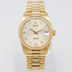 ROLEX DATEJUST 31, 68278, YELLOW GOLD, SILVER JUBILEE DIAMOND DIAL, PRESIDENT...
