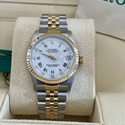 ROLEX DATEJUST 31MM WHITE DIAMOND DIAL TWO-TONE JUBILEE FLUTED BEZEL REF: 68273