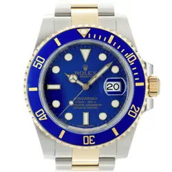 ROLEX SUBMARINER DATE 116613LB INITIAL DIAL WARRANTY 2011 BOX/PAPER