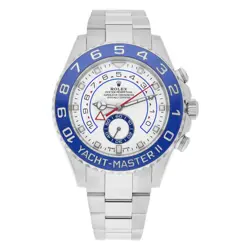 ROLEX YACHT-MASTER II 44MM STEEL WHITE DIAL AUTOMATIC MENS WATCH 116680 BOX/P...