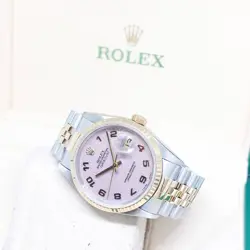 ROLEX 36MM 18K HALF YELLOW GOLD DARK IVORY JUBILEE ARABIC DATEJUST REF: 16233
