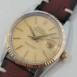 MENS ROLEX OYSTER DATEJUST REF 16013 18K SS 36MM 1980S AUTO VINTAGE SWISS NA108