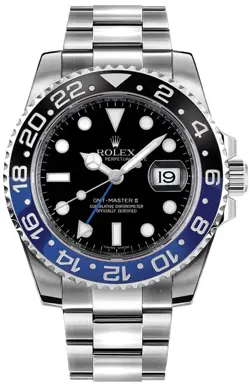 ROLEX GMT-MASTER II 116710BLNR BATMAN BLACK BLUE BEZEL MEN'S WATCH WITH STICKERS