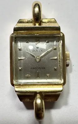 VINTAGE LADIES ROLEX PRECISION 18K YELLOW GOLD WATCH - PLEASE READ