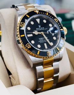 ROLEX SUBMARINER 126613LN SILVER AND GOLD OYSTER BRACELET WITH BLACK BEZEL B/PPR