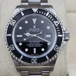 PAPERS 2005 ROLEX SEA-DWELLER 16600 STAINLESS STEEL BLACK DIAL 40MM WATCH + RSC