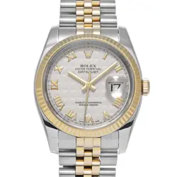 ROLEX DATEJUST 116233 IVORY PYRAMID WATCH 685837
