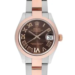 ROLEX DATEJUST 31 VI DIAMOND 278241 CHOCOLATE BROWN ROMAN 3 ROW OYSTER BRACE...