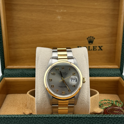 ROLEX DATEJUST 16203 36MM SLATE DIAL STAINLESS STEEL 18K YELLOW GOLD 2002