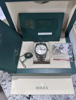 ROLEX DATEJUST 126334 JUBILEE BRACELET 14K W. GOLD FLUTED BEZEL*FULL SET*