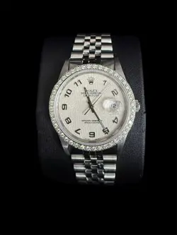 ROLEX DATEJUST IVORY COMPUTER DIAL DIAMOND BEZEL