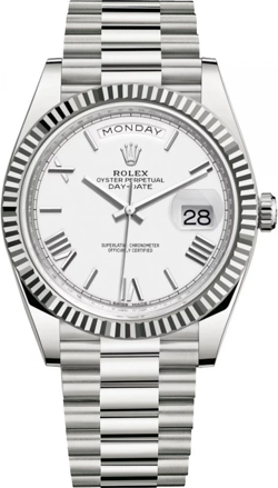 ROLEX DAY-DATE 40MM WHITE GOLD MENS WATCH