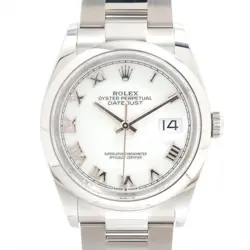 ROLEX DATEJUST 36 126200 SS SS AT WHITE DIAL 4 EXTRA LINKS