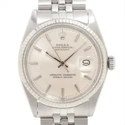ROLEX DATEJUST 1601/4 SSWG SS AT SILVER-FACE FLUSHFIT INTERNAL PARTS MISSING