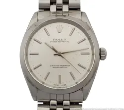 ROLEX OYSTER PERPETUAL 1002 SILVER DIAL SMOOTH BEZEL JUBILEE BRACELET BOX