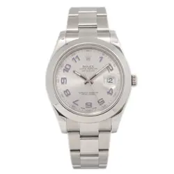 ROLEX DATEJUST 116300 STAINLESS STEEL OYSTER RHODIUM ARABIC DIAL MEN WATCH 41MM