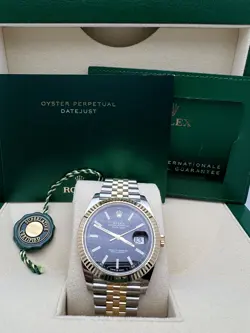 ROLEX DATEJUST 41 126333 18K TWO TONE BLACK DIAL JUBILEE BRACELET BOX PAPERS