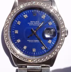 ROLEX DATEJUST OYSTER PERPETUAL 36MM 2CTVS1 DIAMONDS W/ BOX AM DIAL AND BEZEL