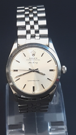 9: 1966 ROLEX OYSTER PERPETUAL AIR-KING 5500 AUTOMATIC C1520 25J MENS WATCH
