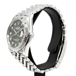 ROLEX Datejust 36 Olive Green Palm Motif 126234G 10P Diamond WG #001