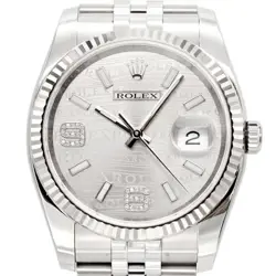 ROLEX DATEJUST 116234 69 DIAMONDS SILVER WAVE RANDOM WG #008