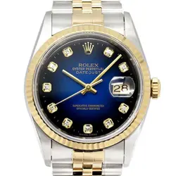 ROLEX DATEJUST 16233G 10P DIAMOND S SERIES YG 36MM #022