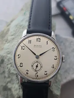 ROLEX MARCONI  A CUERDA DE HOMBRE DIAL RESTAURADO COLOR  CREMA CAJA  NICKEL