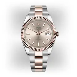ROLEX DATEJUST 41MM 126331 TWO TONE ROSE GOLD OYSTER BRACELET SUNDUST INDEX DIAL