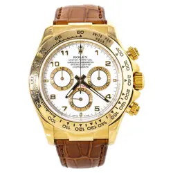 ROLEX DAYTONA 116518 COSMOGRAPH 18K YELLOW GOLD WHITE DIAL AUTO MEN'S WATCH 40MM