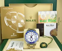 ROLEX STAINLESS YACHTMASTER II 44MM BLUE HANDS 116680 SANT BLANC