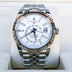 ROLEX SKY-DWELLER 336934 WHITE DIAL STEEL 42MM JUBILEE BRACELET