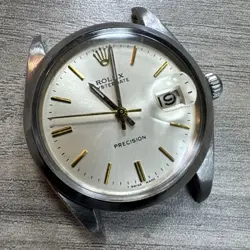 ROLEX OYSTERDATE PRECISION STAINLESS STEEL 6694 WRIST WATCH FOR PARTS OR REPAIR