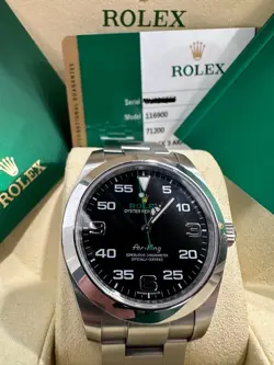 ROLEX AIRKING 116900 STAINLESS STEEL BLACK DIAL 40MM