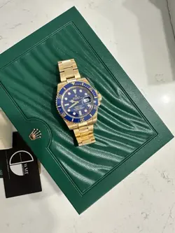 ROLEX MSUBMARINER 116618LB 18K YELLOW GOLD BLUE CERAMIC BEZEL 40mm