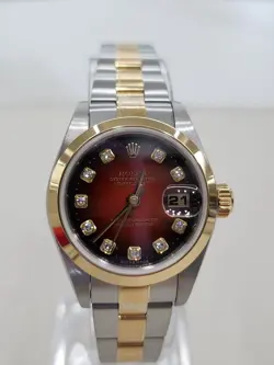 ROLEX DATEJUST COMB OMBRE RED 10P DIAMOND 26MM WOMEN'S WATCH 79173 143112256
