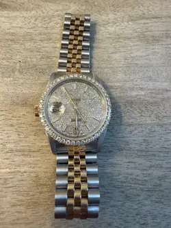 ROLEX DATEJUST DIAMOND WATCH 36 MM MOTHER OF PEARL DIAL 3.65 CARAT