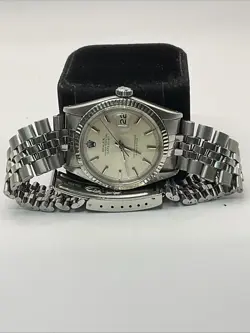 ROLEX DATEJUST SWISS ST.STEEL DATE MENS WATCH 36MM SILVER W/ JUBILEE BAND 1601