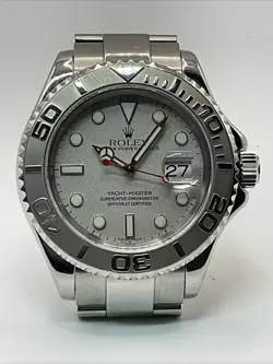 ROLEX YACHT-MASTER SWISS MADE 42MM 16622 PLATINUM DIAL &BEZEL STEEL UNISEX WATCH