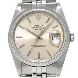 USED ROLEX Datejust 16220 Silver Case: 36×36mm Band: 20cm Men's Watch #921320