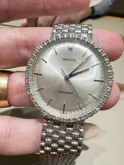 ROLEX 3411 1950S WRISTWATCH WITH DIAMOND BEZEL