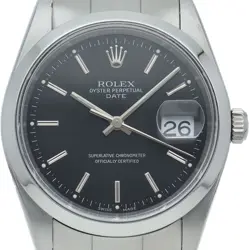 ROLEX OYSTER PERPETUAL DATE 15200(K) STAINLESS STEEL MENSWATCH BLACK USED
