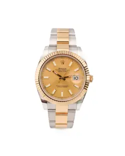 ROLEX DATEJUST 41MM 126333 CHAMPAGNE DIAL 18K GOLD OYSTER BRACELET 2022 SET
