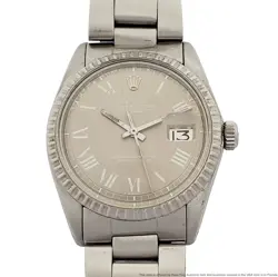 ROLEX DATEJUST 1603 GREY ROMAN DIAL VINTAGE MENS WATCH BOX