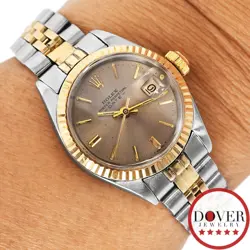 VINTAGE ROLEX OYSTER PERPETUAL GOLD STAINLESS 26MM AUTOMATIC LADIES WATCH NR