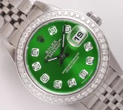 26MM WATCH-GREEN DIAMOND