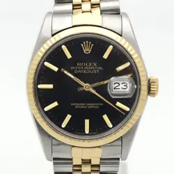 ROLEX DATEJUST 36 REF. 16013  STEEL AND GOLD BLACK DIAL