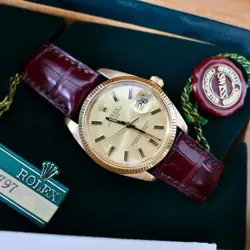 COLLECTORS CONDITION! A 1981 ROLEX OYSTER PERPETUAL DATE IN 18K GOLD FULL SET