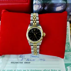 A BEAUTIFUL 1996 LADIES ROLEX OYSTER PERPETUAL IN STEEL & GOLD FULL BOX SET