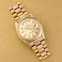 ROLEX DAY-DATE 36 1803, YELLOW GOLD, CHAMPAGNE INDEX DIAL, PRESIDENT BRACELET